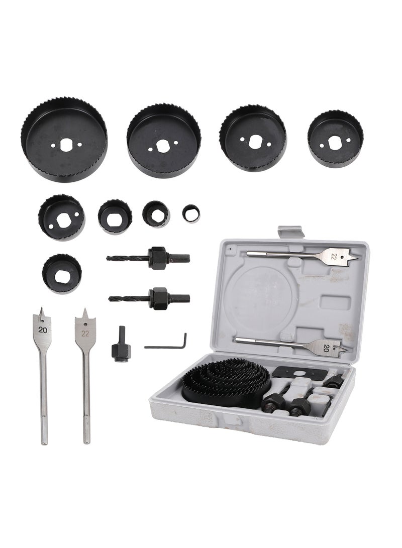 LAWAZIM Pro7 Hole Saw Set 18 Pieces | for softwood | plywood | plastic plate | plasterboard and thin PVC board - Image 1